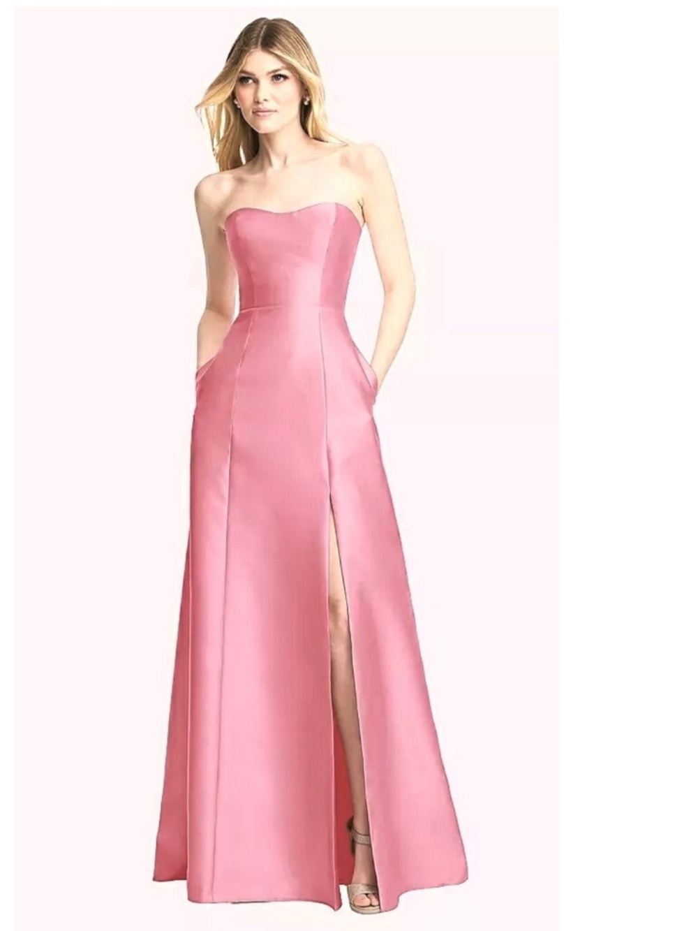 Alfred Sung: Strapless Satin A-Line Gown (NWT) - Picture 2 of 10